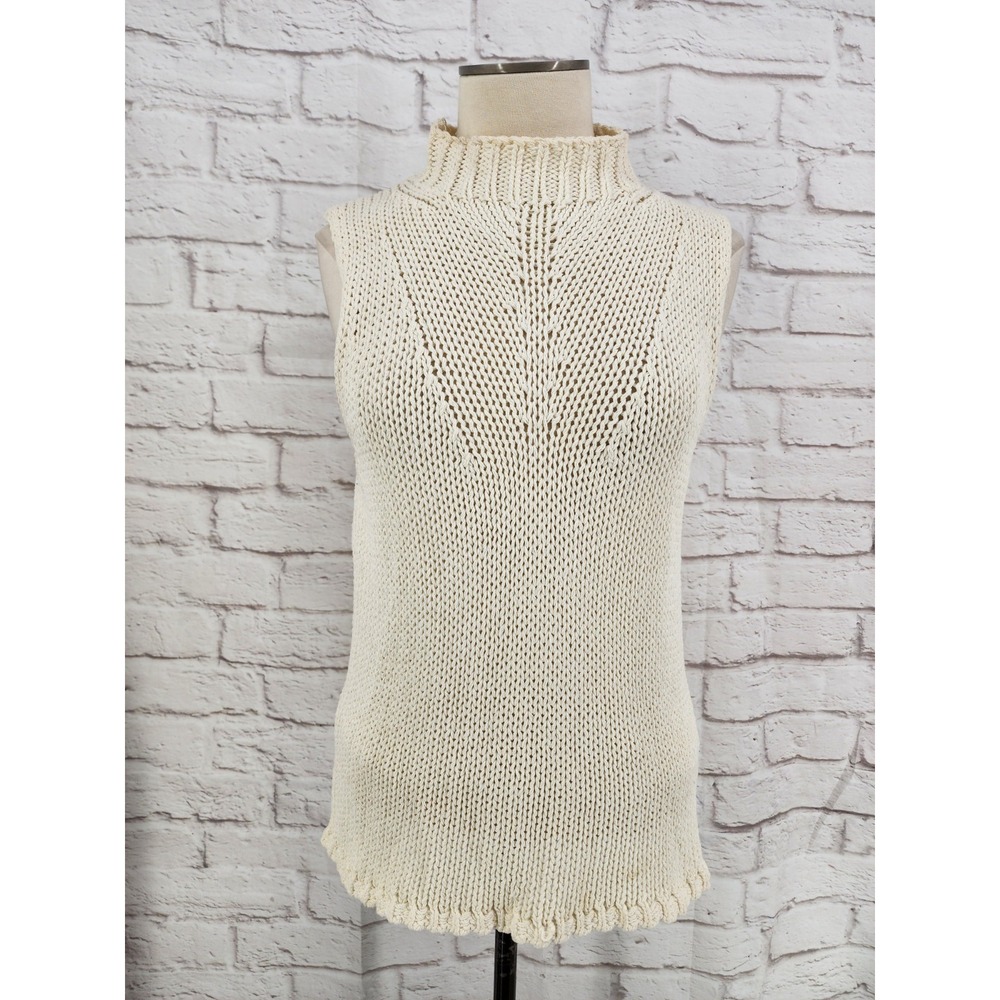 Vintage Knit Linen Blend Sweater Old Money Coastal Minimalist Willi Smith Large